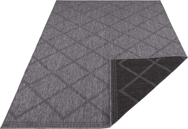 DWUSTRONNY DYWAN SZNURKOWY wewnętrzny zewnętrzny wzór KARO ROMBY DIAMENTY szary antracytowy BOUGARI CORSICA 160x230 cm - obrazek 3