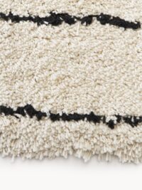 PUSZYSTY NOWOCZESNY DYWANIK SHAGGY Z DŁUGIM WŁOSIEM kremowy w czarne linie RAGAMI MOSS 80x150 cm - obrazek 5
