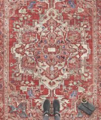 ORIENTALNY PERSKI DYWAN PODŁOGOWY tkany na płasko czerwony kolorowy NOURISTAN LETA ORIENTROT 120x160 cm - obrazek 6