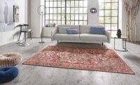 ORIENTALNY PERSKI DYWAN PODŁOGOWY tkany na płasko czerwony kolorowy NOURISTAN LETA ORIENTROT 120x160 cm - obrazek 4