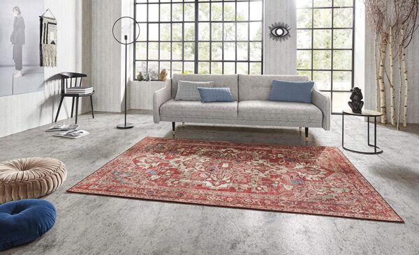 ORIENTALNY PERSKI DYWAN PODŁOGOWY tkany na płasko czerwony kolorowy NOURISTAN LETA ORIENTROT 120x160 cm - obrazek 4