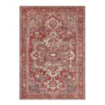 ORIENTALNY PERSKI DYWAN PODŁOGOWY tkany na płasko czerwony kolorowy NOURISTAN LETA ORIENTROT 120x160 cm