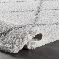 PUSZYSTY DUŻY NOWOCZESNY BERBERYJSKI DYWAN DO SALONU biały w szare romby diamenty nuLOOM EASY SHAG 280x370 cm - obrazek 8
