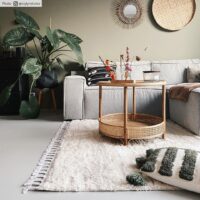 PUSZYSTY DYWAN CHODNIK Z FRĘDZLAMI berberyjski kremowy melanż boho skandi CARPET CITY PULPY SHAGGY 80x250 cm - obrazek 8