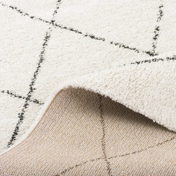 BERBERYJSKI GRUBY PUSZYSTY DYWAN SHAGGY DO SALONU SYPIALNI biały w szare romby BALTA RUGS SHERPA 200x290 cm - obrazek 10