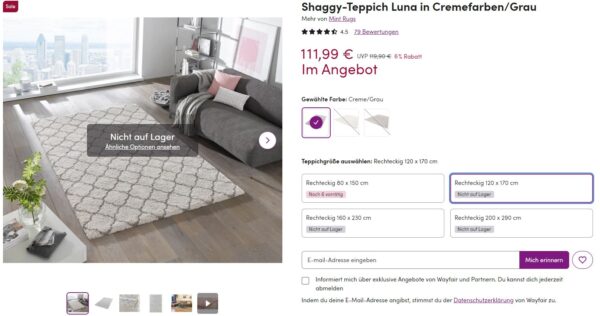 SKANDYNAWSKI PUSZYSTY DYWAN Z DŁUGIM WŁOSIEM marokańska koniczyna szary MINT RUGS GRACE LUNA 120x170 cm - obrazek 11