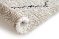 BERBERYJSKI GRUBY PUSZYSTY DYWAN SHAGGY DO SALONU SYPIALNI biały w szare romby BALTA RUGS SHERPA 200x290 cm - obrazek 3