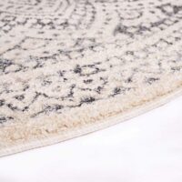 ELEGANCKI NOWOCZESNY BAROKOWY OKRĄGŁY DYWAN POKOJOWY o strukturze mandali kremowy szary CARPET CITY ART 120x120 cm - obrazek 3