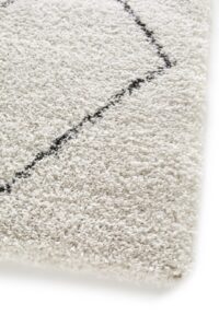 BERBERYJSKI GRUBY PUSZYSTY DYWAN SHAGGY DO SALONU SYPIALNI biały w szare romby BALTA RUGS SHERPA 200x290 cm - obrazek 5