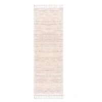 PUSZYSTY DYWAN CHODNIK Z FRĘDZLAMI berberyjski kremowy melanż boho skandi CARPET CITY PULPY SHAGGY 80x250 cm - obrazek 5