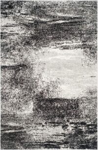 NOWOCZESNY MONOCHORMATYCZNY DYWAN PODŁOGOWY biały czarny szary SAFAVIEH ADIRONDACK 160x230 cm - obrazek 2