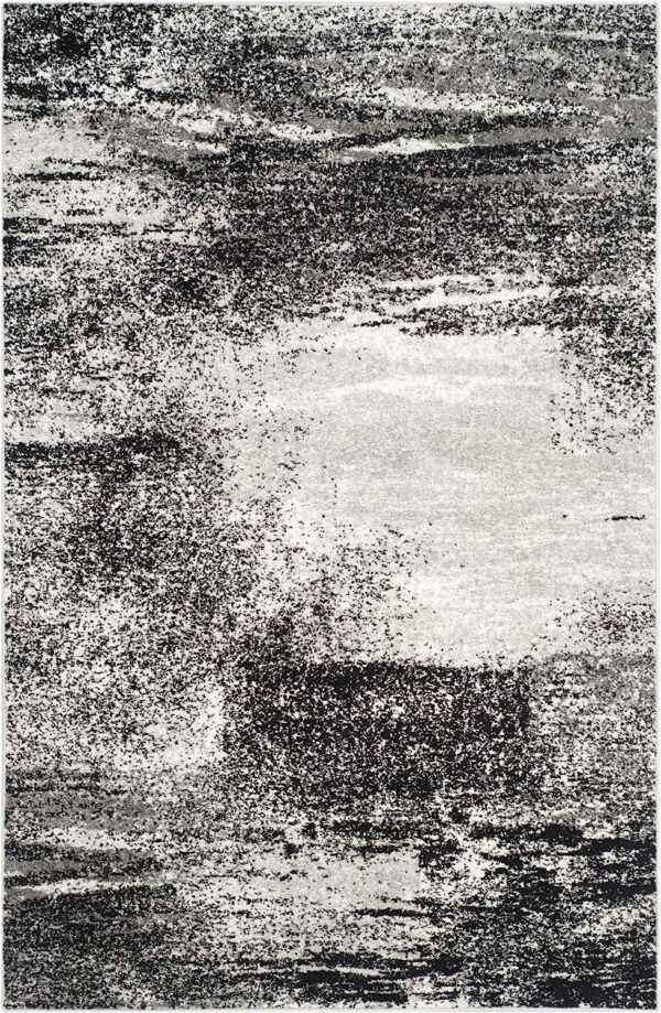 NOWOCZESNY MONOCHORMATYCZNY DYWAN PODŁOGOWY biały czarny szary SAFAVIEH ADIRONDACK 160x230 cm - obrazek 2