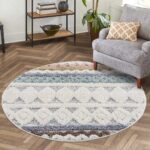 PUSZYSTY PRZYTULNY OKRĄGŁY PASTELOWY DYWANIK DZIECIĘCY kolorowy z podwójnym włosiem CARPET CITY FOCUS 120x120 cm