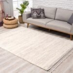 PUSZYSTY DYWAN CHODNIK Z FRĘDZLAMI berberyjski kremowy melanż boho skandi CARPET CITY PULPY SHAGGY 80x250 cm