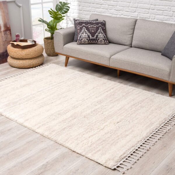 PUSZYSTY DYWAN CHODNIK Z FRĘDZLAMI berberyjski kremowy melanż boho skandi CARPET CITY PULPY SHAGGY 80x250 cm - obrazek 10
