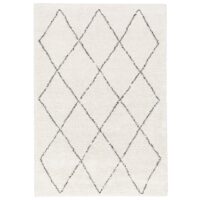 BERBERYJSKI GRUBY PUSZYSTY DYWAN SHAGGY DO SALONU SYPIALNI biały w szare romby BALTA RUGS SHERPA 200x290 cm - obrazek 2