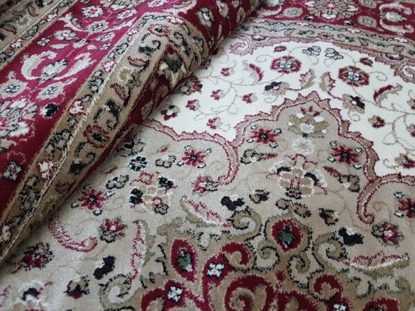 KLASYCZNY TRADYCYJNY TURECKI DYWAN DO SALONU czerwony kremowy kwiatowy wzór MILANO RUGS ROME 200x290 cm - obrazek 6
