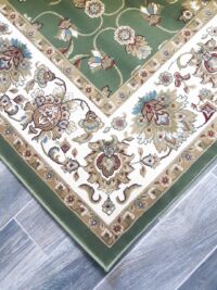 PIĘKNY KLASYCZNY PERSKI TRADYCYJNY DUŻY DYWAN DO SALONU zielony kremowy kwiatowy wzór ORIENTAL WEAVERS KENDRA 240x340 cm - obrazek 3