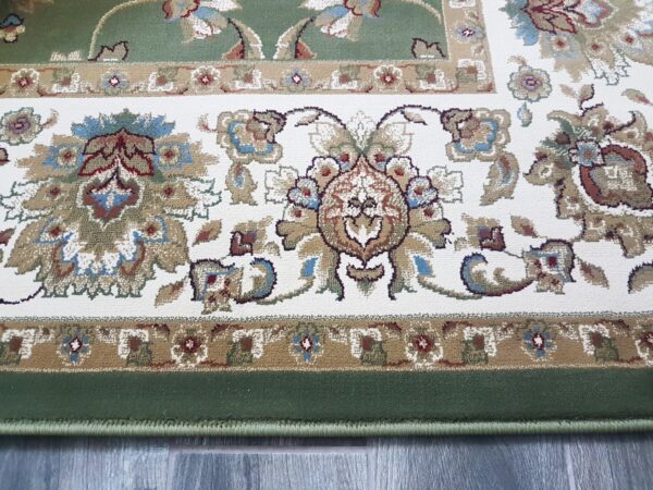 PIĘKNY KLASYCZNY PERSKI TRADYCYJNY DUŻY DYWAN DO SALONU zielony kremowy kwiatowy wzór ORIENTAL WEAVERS KENDRA 240x340 cm - obrazek 9
