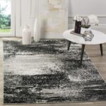 NOWOCZESNY MONOCHORMATYCZNY DYWAN PODŁOGOWY biały czarny szary SAFAVIEH ADIRONDACK 160x230 cm