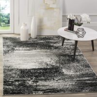 NOWOCZESNY MONOCHORMATYCZNY DYWAN PODŁOGOWY biały czarny szary SAFAVIEH ADIRONDACK 160x230 cm