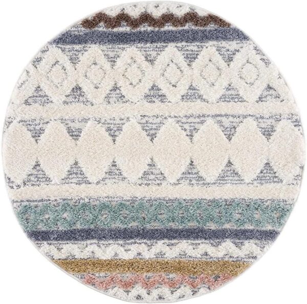 PUSZYSTY PRZYTULNY OKRĄGŁY PASTELOWY DYWANIK DZIECIĘCY kolorowy z podwójnym włosiem CARPET CITY FOCUS 120x120 cm - obrazek 5