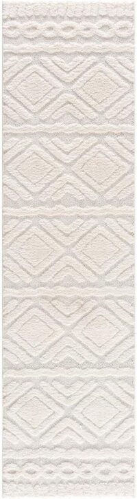 ETNICZNY PUSZYSTY DYWAN CHODNIK W STYLU SKANDI BOHO kremowy biały CARPET CITY FOCUS 80x300 cm - obrazek 3