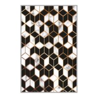 GEOMETRYCZNY ANTYPOŚLIZGOWY AKSAMITNY DYWAN TKANY NA PŁASKO czarny szary HOMEFESTO 120x180 cm - obrazek 10