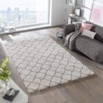 SKANDYNAWSKI PUSZYSTY DYWAN Z DŁUGIM WŁOSIEM marokańska koniczyna szary MINT RUGS GRACE LUNA 120x170 cm