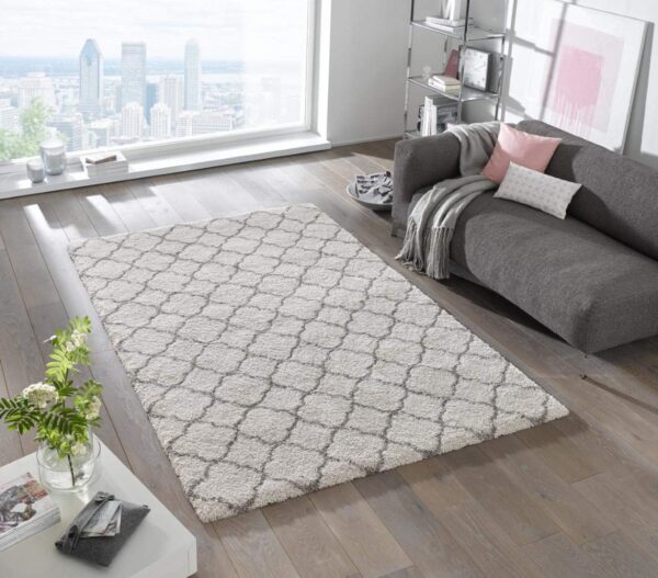SKANDYNAWSKI PUSZYSTY DYWAN Z DŁUGIM WŁOSIEM marokańska koniczyna szary MINT RUGS GRACE LUNA 120x170 cm - obrazek 10
