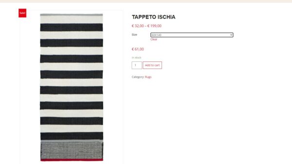 RĘCZNIE TKANY NATURALNY DYWAN BAWEŁNIANY biały czarny czerwony w paski JUTE & CO ISCHIA 60x140 cm - obrazek 8