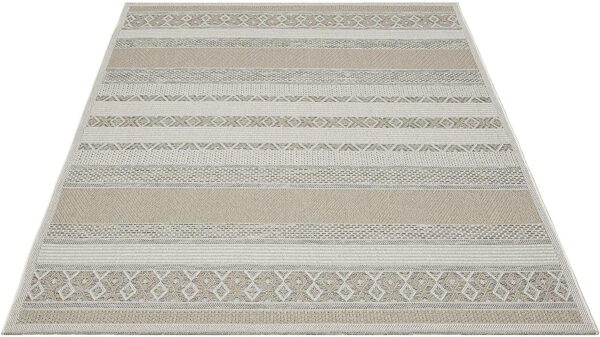 NOWOCZESNY ETNICZNY DYWAN SZNURKOWY W STYLU BOHO SKANDI beżowy kremowy CALGARY HEAVY DUTY 160x220 cm - obrazek 5