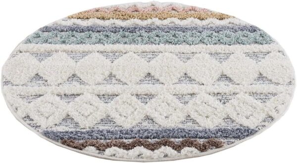 PUSZYSTY PRZYTULNY OKRĄGŁY PASTELOWY DYWANIK DZIECIĘCY kolorowy z podwójnym włosiem CARPET CITY FOCUS 120x120 cm - obrazek 7