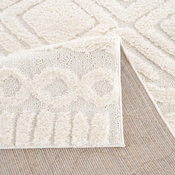 ETNICZNY PUSZYSTY DYWAN CHODNIK W STYLU SKANDI BOHO kremowy biały CARPET CITY FOCUS 80x300 cm - obrazek 6