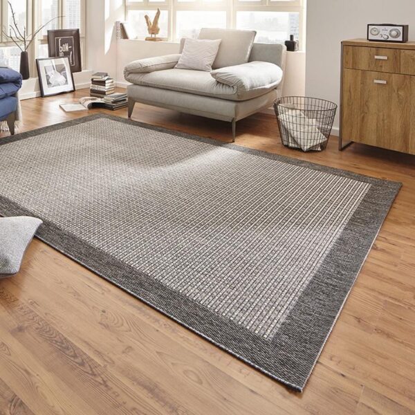 NOWOCZESNY UNIWERSALNY DYWAN SZNURKOWY PŁASKO TKANY szary antracytowy HANSE HOME SIMPLE 160x230 cm - obrazek 6