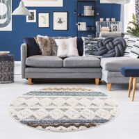 PUSZYSTY PRZYTULNY OKRĄGŁY PASTELOWY DYWANIK DZIECIĘCY kolorowy z podwójnym włosiem CARPET CITY FOCUS 120x120 cm - obrazek 8