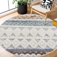 PUSZYSTY PRZYTULNY OKRĄGŁY PASTELOWY DYWANIK DZIECIĘCY kolorowy z podwójnym włosiem CARPET CITY FOCUS 120x120 cm - obrazek 2