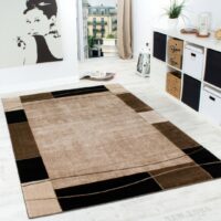 NOWOCZESNY GEOMETRYCZNY DYWAN DO BIURA SALONU retro czarny brązowy beżowy PACO HOME SINAI 240x340 cm