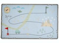 KOLOROWY ZABAWNY PASTELOWY dywan do pokoju dziecięcego niebieski MAPA SKARBÓW LIVONE TREASURE MAP 140x190 cm - obrazek 12