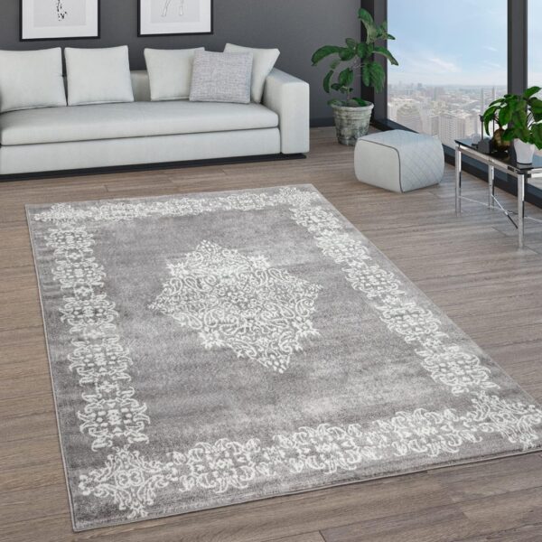 ORIENTALNY BAROKOWY Z MOTYWEM MEDALIONU dywanik pokojowy szary kremowy PACO HOME SINAI 120x170 cm - obrazek 7