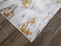 NOWOCZESNY DYWANIK POKOJOWY Z BAWEŁNY SZENILOWEJ złoty szary kremowy HOMEFESTO GOLD 100x200 cm - obrazek 3