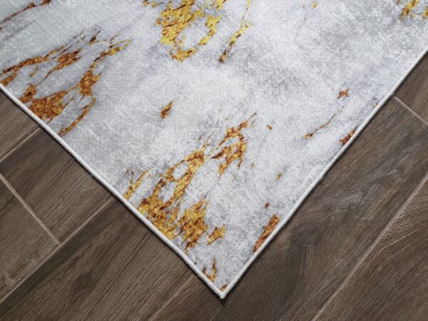 NOWOCZESNY DYWANIK POKOJOWY Z BAWEŁNY SZENILOWEJ złoty szary kremowy HOMEFESTO GOLD 100x200 cm - obrazek 3