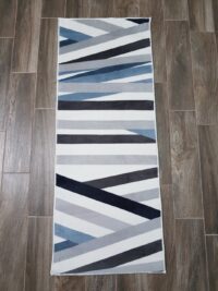 AKSAMITNY MIĘKKI ANTYPOŚLIZGOWY PLAMOODPORNY dywanik chodnik niebieski kremowy beżowy PAYIDAR 60x150 cm - obrazek 3