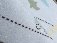 KOLOROWY ZABAWNY PASTELOWY dywan do pokoju dziecięcego niebieski MAPA SKARBÓW LIVONE TREASURE MAP 140x190 cm - obrazek 2