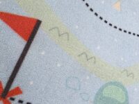 KOLOROWY ZABAWNY PASTELOWY dywan do pokoju dziecięcego niebieski MAPA SKARBÓW LIVONE TREASURE MAP 140x190 cm - obrazek 3