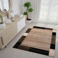 NOWOCZESNY GEOMETRYCZNY DYWAN DO BIURA SALONU retro czarny brązowy beżowy PACO HOME SINAI 240x340 cm - obrazek 6