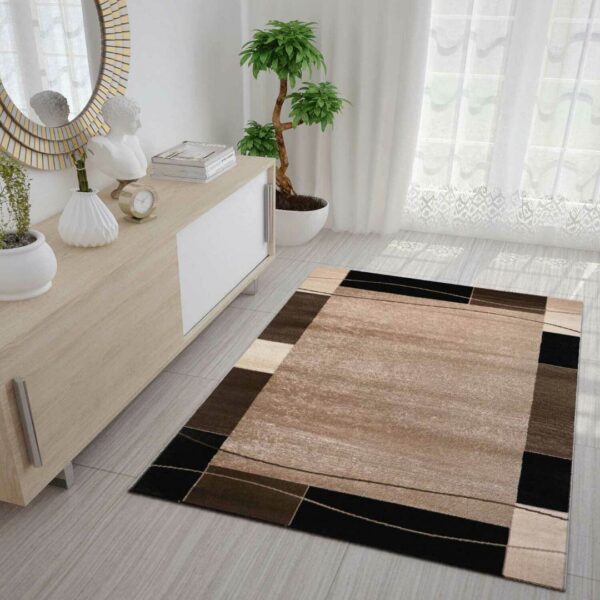 NOWOCZESNY GEOMETRYCZNY DYWAN DO BIURA SALONU retro czarny brązowy beżowy PACO HOME SINAI 240x340 cm - obrazek 6