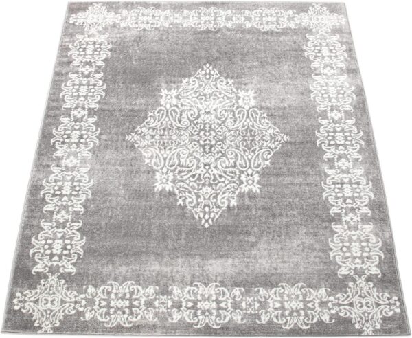 ORIENTALNY BAROKOWY Z MOTYWEM MEDALIONU dywanik pokojowy szary kremowy PACO HOME SINAI 120x170 cm - obrazek 5