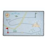KOLOROWY ZABAWNY PASTELOWY dywan do pokoju dziecięcego niebieski MAPA SKARBÓW LIVONE TREASURE MAP 140x190 cm