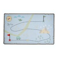KOLOROWY ZABAWNY PASTELOWY dywan do pokoju dziecięcego niebieski MAPA SKARBÓW LIVONE TREASURE MAP 140x190 cm